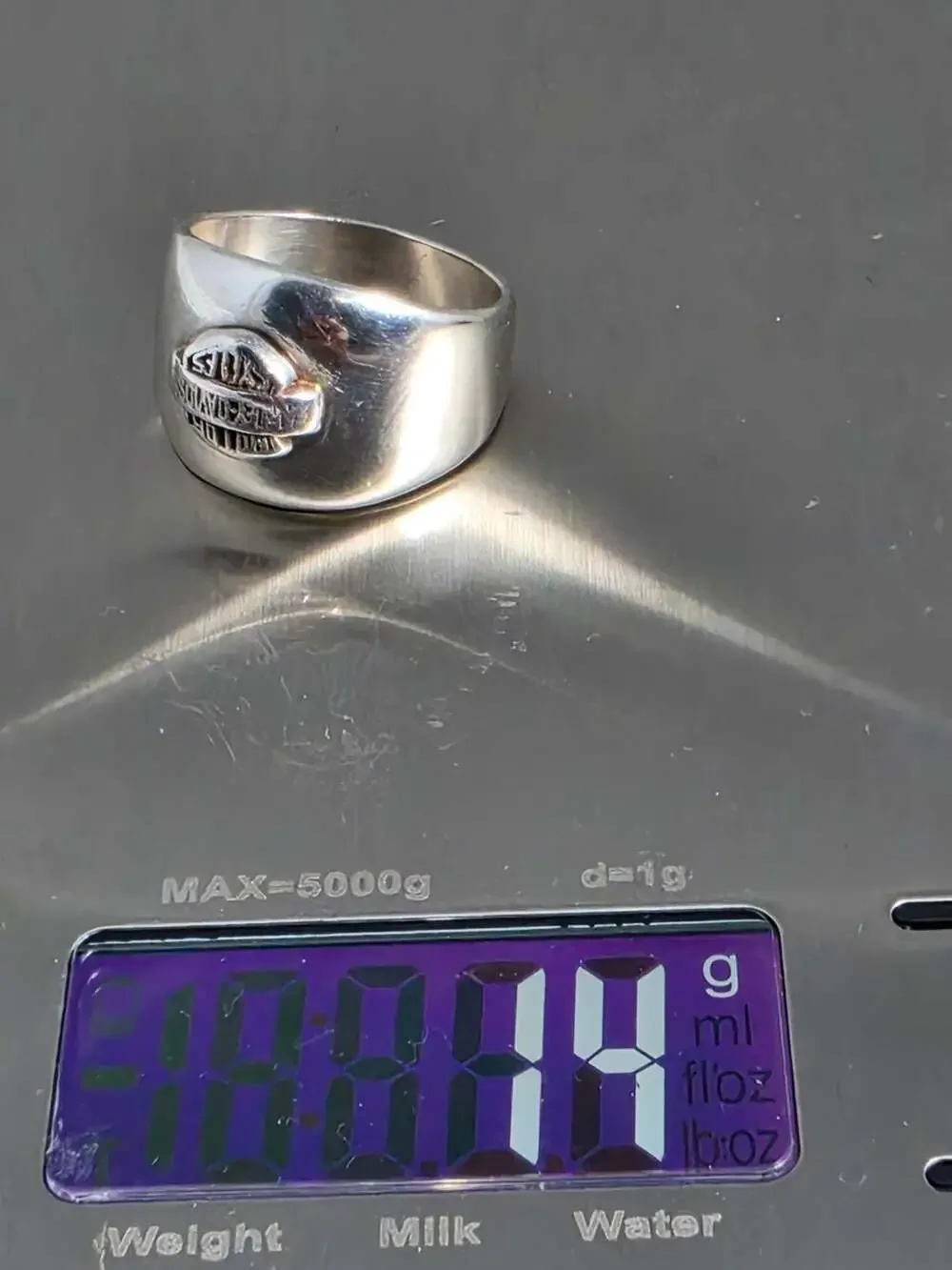 Harley-Davidson Sterling Silver Bar & Shield Signet Ring Size 11